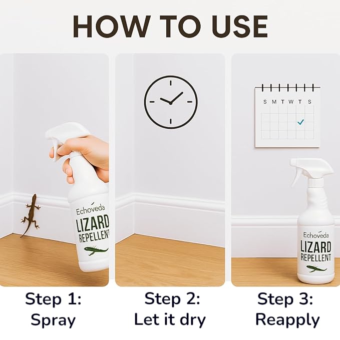 Echoveda Lizard Repellent Spray (200ml) | Indoor & Outdoor Use | Long-Lasting Lizard Control for Home, Kitchen, Windows & Corners | Easy to Use