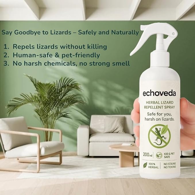 Echoveda Lizard Repellent Spray (200ml) | Indoor & Outdoor Use | Long-Lasting Lizard Control for Home, Kitchen, Windows & Corners | Easy to Use