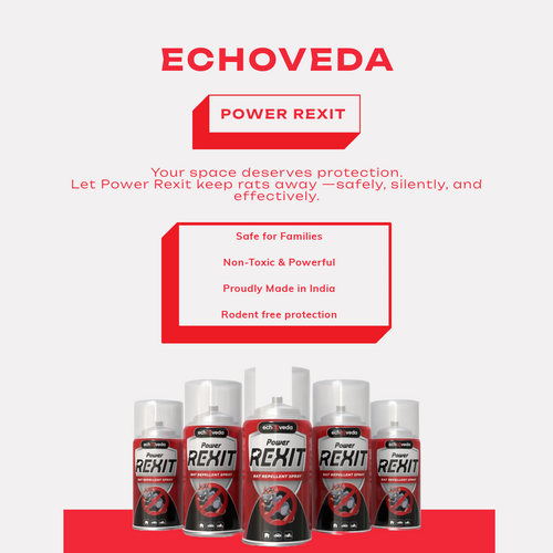 Echoveda Rat Repellent Spray (150ml) | Anti-Rodent Spray for Cars, Bikes, Homes & Engine Bays | Long-Lasting Protection from Rats & Mice | Safe, Non-Toxic & Easy to Use
